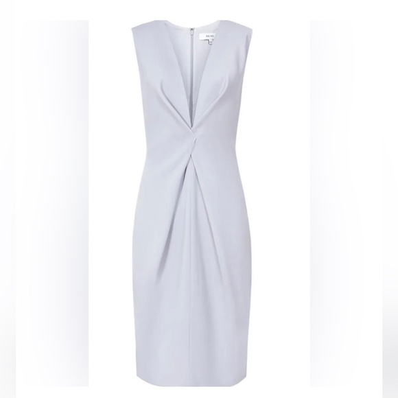 Reiss Mosaic Twist Midi Dress in Silver Lake, New with Tags Size 4 - Picture 4 of 9